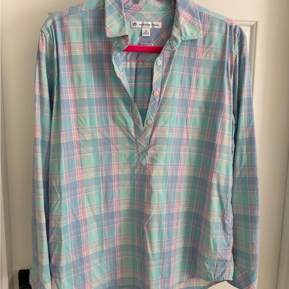 Southern Tide Casual Button Down Shirt in Blue and Pink